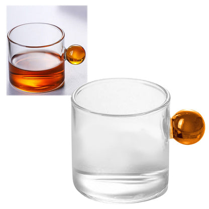 JWDX Glass and Bottle Clearance, Glass Tea Cup Mini Pitcher Milk Creamer Coffee Jar Glass Heatable Pot Saucepan Server Dipping Bowls with Handle Yellow