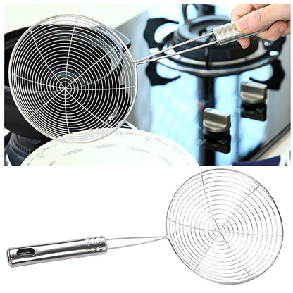 JWDX Strainers Clearance, Stainless Strainer for Cooking and Frying Kitchen Utensils Wire Strainer Pasta Strainer Spoon As shown