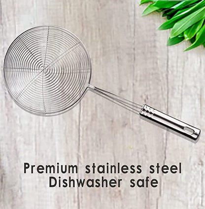 JWDX Strainers Clearance, Stainless Strainer for Cooking and Frying Kitchen Utensils Wire Strainer Pasta Strainer Spoon As shown