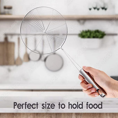 JWDX Strainers Clearance, Stainless Strainer for Cooking and Frying Kitchen Utensils Wire Strainer Pasta Strainer Spoon As shown