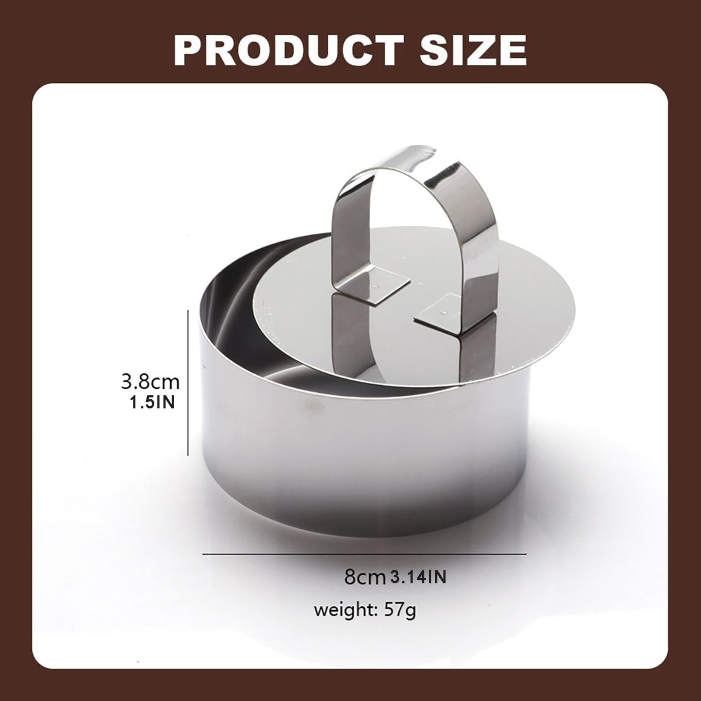 JWDX Cooking Utensils Clearance, 4 Pcs Round Ring for Cooking Stainless 3 Inch Food with 1 Pusher for Cake Dessert Tartare Dessert with Pusher and Lifter Cooking Rings Tartare As shown