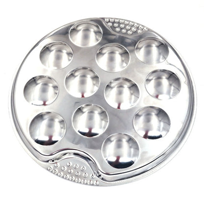 JWDX Baking Trays and Trays Clearance, Stainless Escargot Plates with 12 Compartment Holes Escargot Baking Dish Seafood Plate Dishes for Home Restaurant Hotel Kitchen As shown