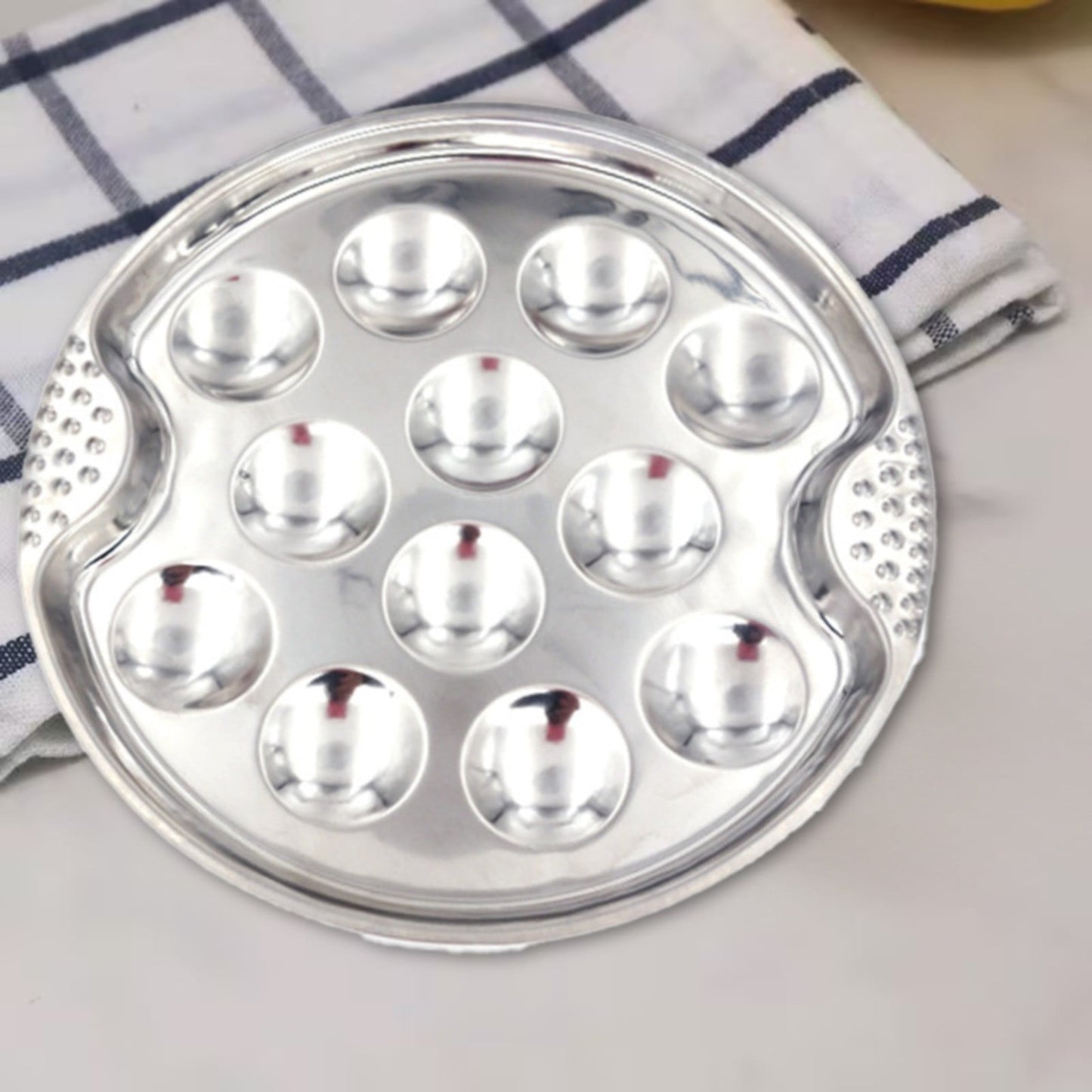 JWDX Baking Trays and Trays Clearance, Stainless Escargot Plates with 12 Compartment Holes Escargot Baking Dish Seafood Plate Dishes for Home Restaurant Hotel Kitchen As shown