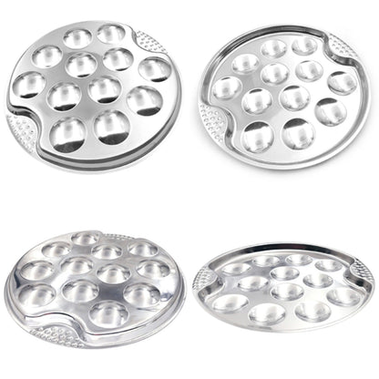 JWDX Baking Trays and Trays Clearance, Stainless Escargot Plates with 12 Compartment Holes Escargot Baking Dish Seafood Plate Dishes for Home Restaurant Hotel Kitchen As shown
