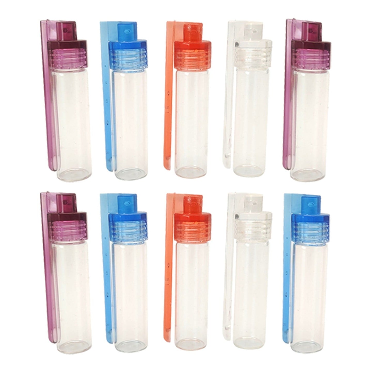 JWDX Food Storage Clearance, Glass Jar Glass Container Glass Bottle Set 10Pcs Portable Condiment Bottles with Spoon for Travel Camping A
