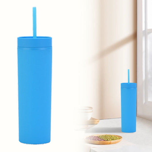 JWDX Glass and Bottle Clearance, 16Oz Tumbler with Lid and Plastic Water Coffee Tumbler Cup Water Bottle Slim Double Wall Reusable Plastic Tumbler Cups Travel Mug Coffee Cup 450Ml C.