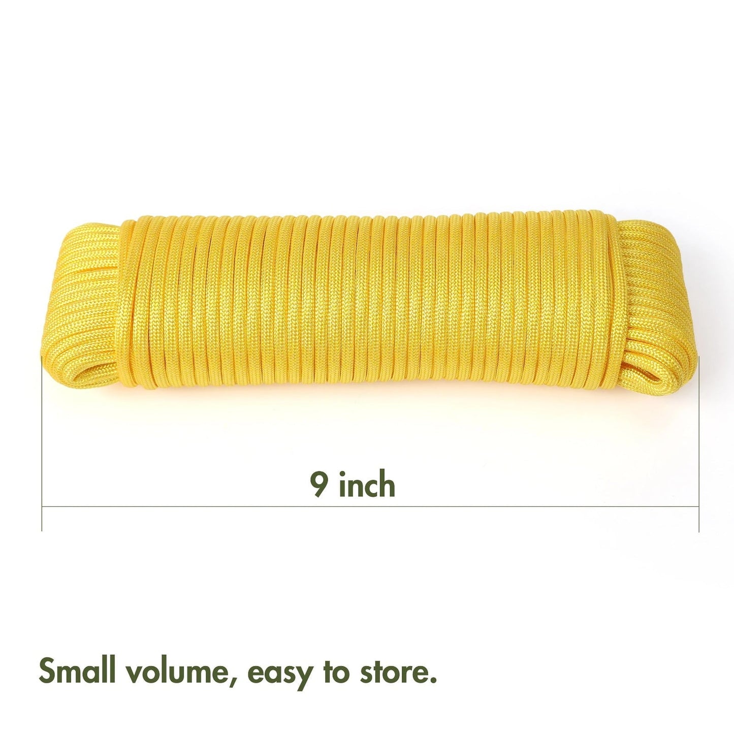 Jwdx Safety Rope*1 100 Foot 550Lbs Paracord Polyester Yellow Model 2156 Strong All Purpose Utility Rope – Camping Crafting Flag Pole Indoor & Outdoor One Size Yellow