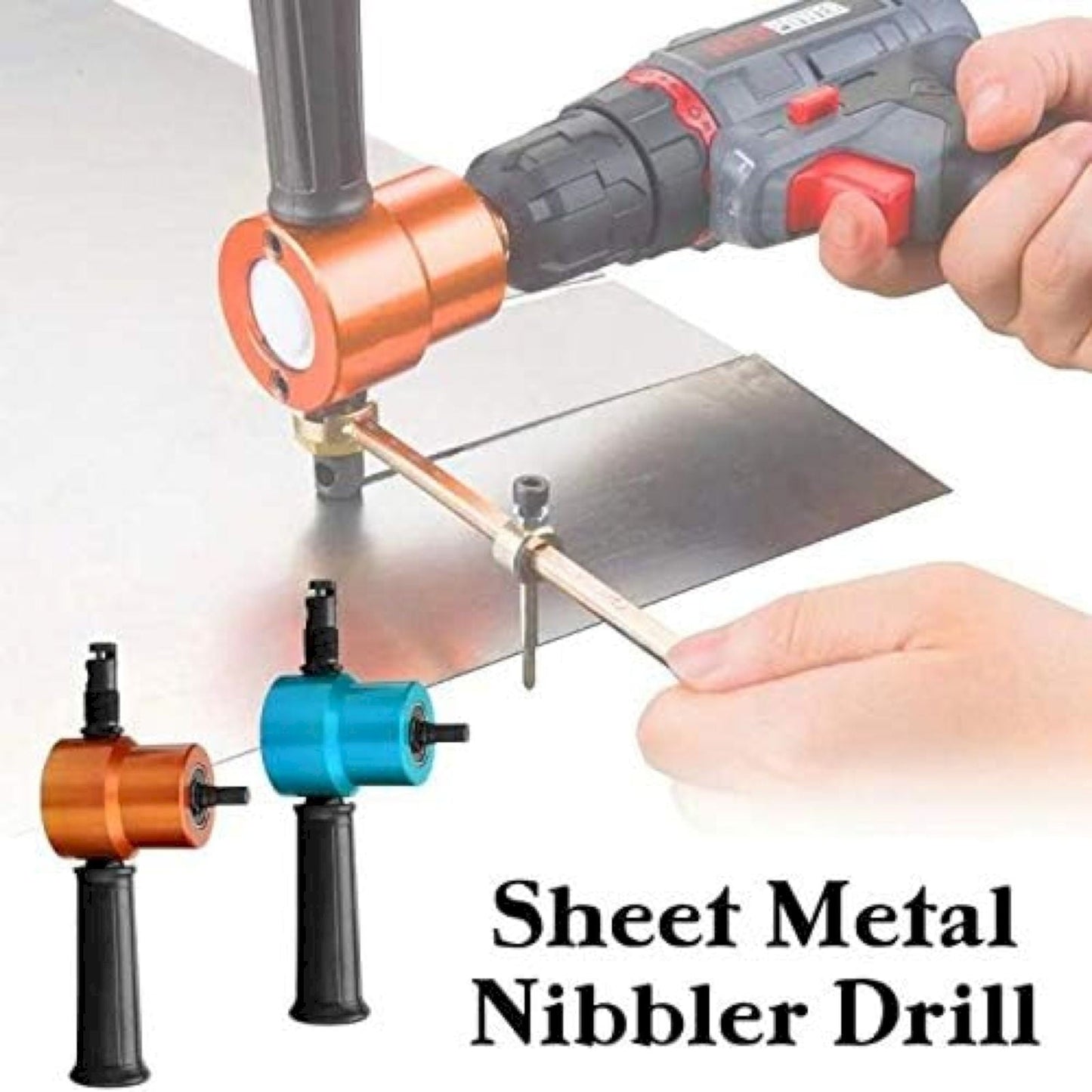 Metal Sheet Biting Machine 160A-Red Card-Mounted Nylon Model JWDX, 1 Sheet Metal Biting Machine Set Metal Sheet Nibbler Cutter Double Head Metal Sheet Cutter Hole Drill Attachment Paperboard Package One Size Silver
