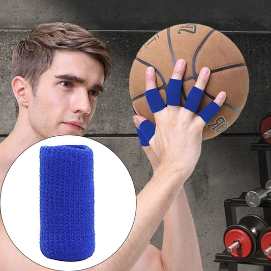 Finger Joint Guard Black JWDX, 5*Finger Cots Sports Sleeves 5 Pieces Finger Sleeves Thumb Braces Support Elastic Compression Protector Braces for Sports Relieving One Size Blue