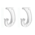 Hanging J Shape Closet Rod Bracket White 2Pc JWDX, 2Pcs Hanging Closet Rod Support Closet Shelf Rod Holder Sturdy J Shaped Closet Brackets for Hanging Clothes Cabinets Storage and Curtain One Size D