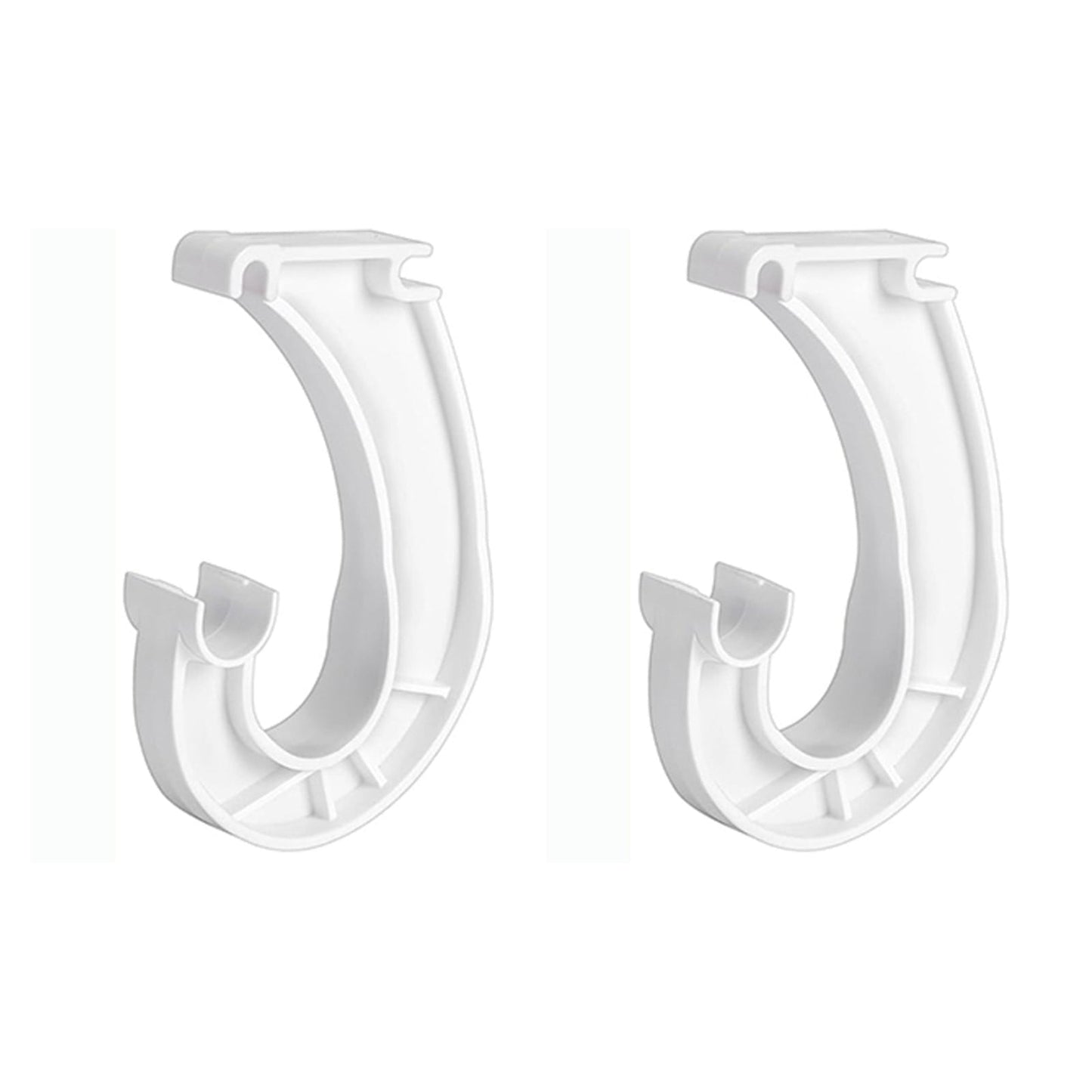 Hanging J Shape Closet Rod Bracket White 2Pc JWDX, 2Pcs Hanging Closet Rod Support Closet Shelf Rod Holder Sturdy J Shaped Closet Brackets for Hanging Clothes Cabinets Storage and Curtain One Size D