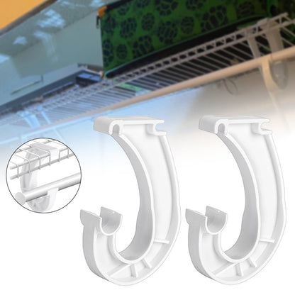 Hanging J Shape Closet Rod Bracket White 2Pc JWDX, 2Pcs Hanging Closet Rod Support Closet Shelf Rod Holder Sturdy J Shaped Closet Brackets for Hanging Clothes Cabinets Storage and Curtain One Size D