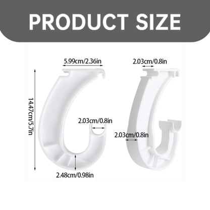 Hanging J Shape Closet Rod Bracket White 2Pc JWDX, 2Pcs Hanging Closet Rod Support Closet Shelf Rod Holder Sturdy J Shaped Closet Brackets for Hanging Clothes Cabinets Storage and Curtain One Size D