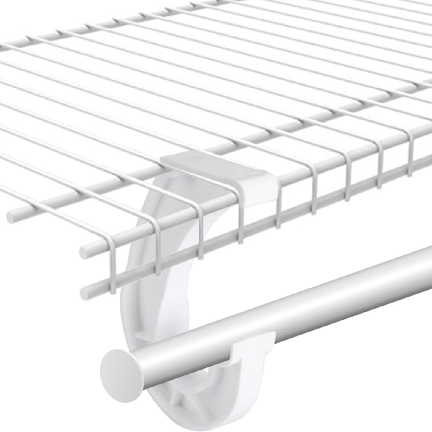Hanging J Shape Closet Rod Bracket White 2Pc JWDX, 2Pcs Hanging Closet Rod Support Closet Shelf Rod Holder Sturdy J Shaped Closet Brackets for Hanging Clothes Cabinets Storage and Curtain One Size D