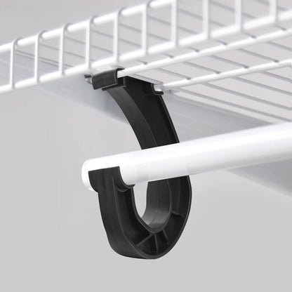 Hanging J Shape Closet Rod Bracket White 2Pc JWDX, 2Pcs Hanging Closet Rod Support Closet Shelf Rod Holder Sturdy J Shaped Closet Brackets for Hanging Clothes Cabinets Storage and Curtain One Size D