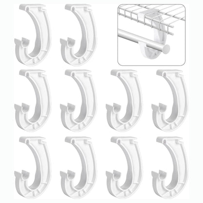 Hanging J Shape Closet Rod Bracket White 2Pc JWDX, 2Pcs Hanging Closet Rod Support Closet Shelf Rod Holder Sturdy J Shaped Closet Brackets for Hanging Clothes Cabinets Storage and Curtain One Size D