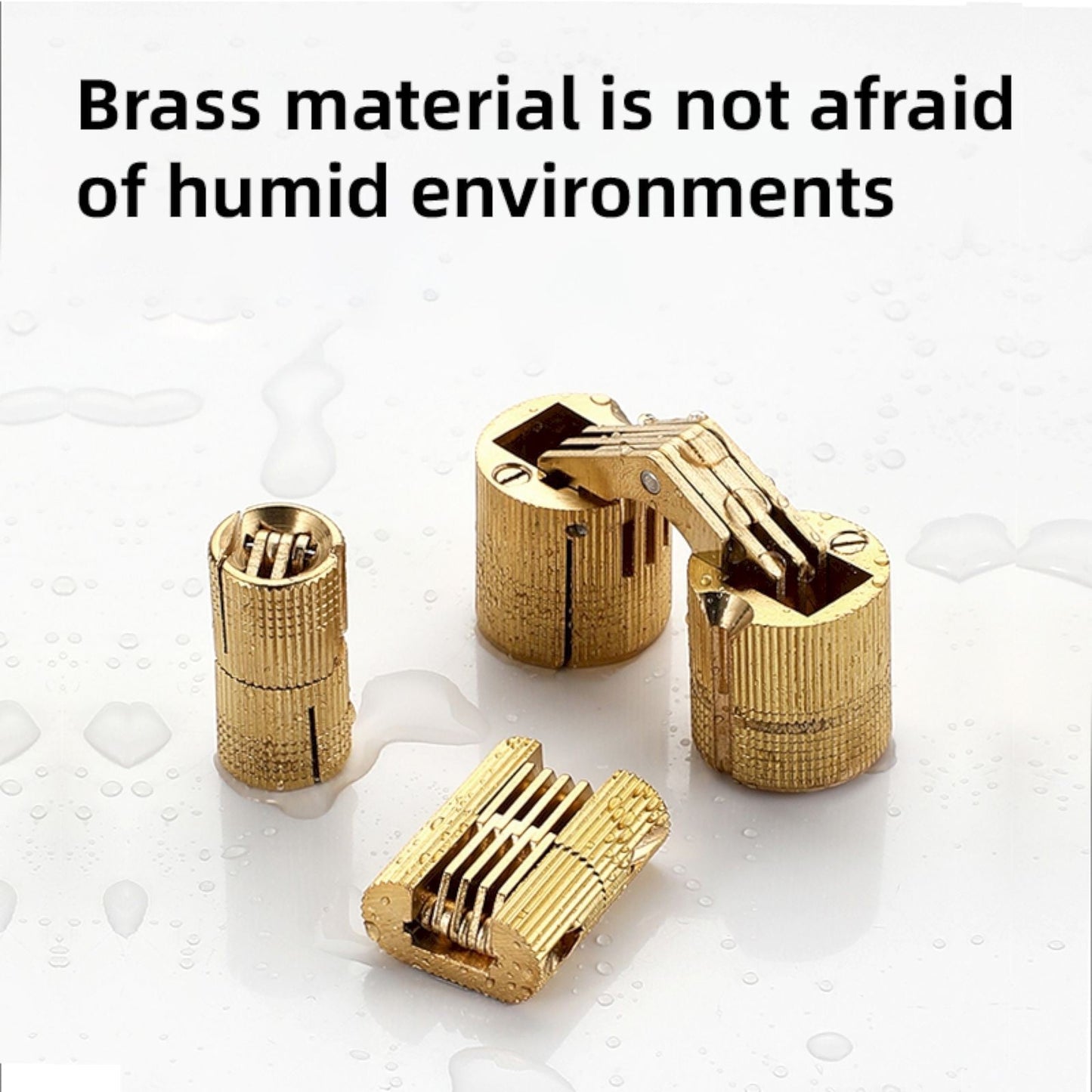 JWDX, One Way Copper Concealed Hinge 8 16Mm Brass Barrel Hinges Cabinet Furniture Hinges Concealed Hidden Barrel Hinge for Diy Wooden Doors Cabinet Doors Jewelry Box One Size GD3