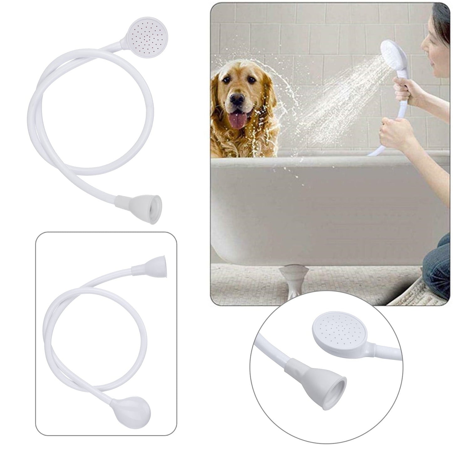Portable Shampoo Sprayer Cleaning Tool Shower Head 1Pc Shower Spray Hose, Portable, Shower Head, Shampoo, Sprayer, Single Hose, Shower Hose JWDX 9.4" x 7.1" x 0.4" A
