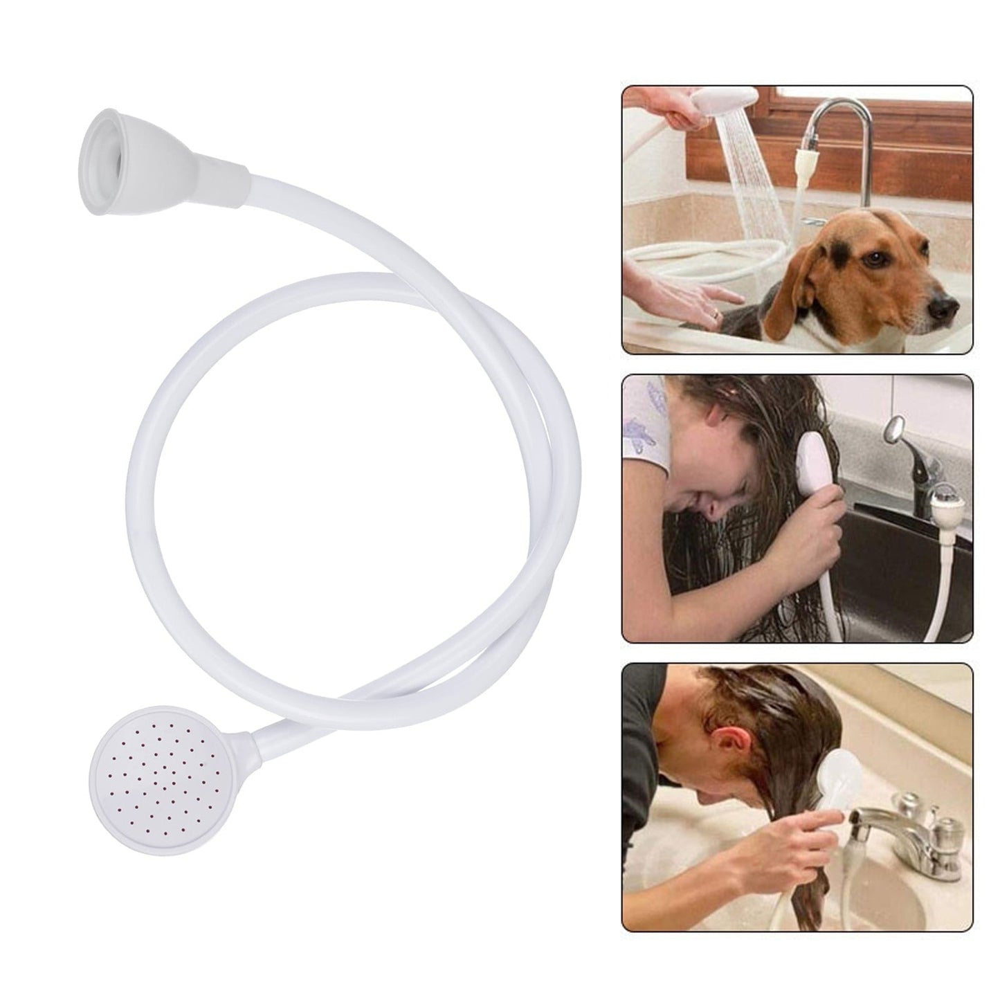 Portable Shampoo Sprayer Cleaning Tool Shower Head 1Pc Shower Spray Hose, Portable, Shower Head, Shampoo, Sprayer, Single Hose, Shower Hose JWDX 9.4" x 7.1" x 0.4" A