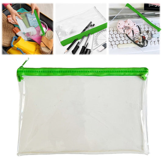 Transparent Pencil Case Zipper Bag Green 1 Transparent Pencil Case Zipper Bag Clear Pencil Case With Zipper Transparent Pvc For Schǒ-ǒI Exams Home And Travel JWDX One Size Green