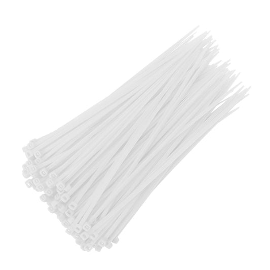 100 Cable Ties, 3Mm Wide, White Cable Zip Ties Heavy Duty 6 Inch, Premium Plastic Wire Ties With 18 Pounds Tensile Strength, Self-Locking Black Nylon Tie Wraps For Indoor And Outdoor JWDX One Size White