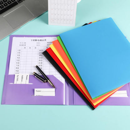 Double Insert File Bag File Bag Orange Jwdx Plastic Folders with Pockets Standard Letter Paper Folder 2 Business Card Slot Heavy Duty Scho-ǒl Examination Document Size Organizer stǔdənts Blue One Size Orange