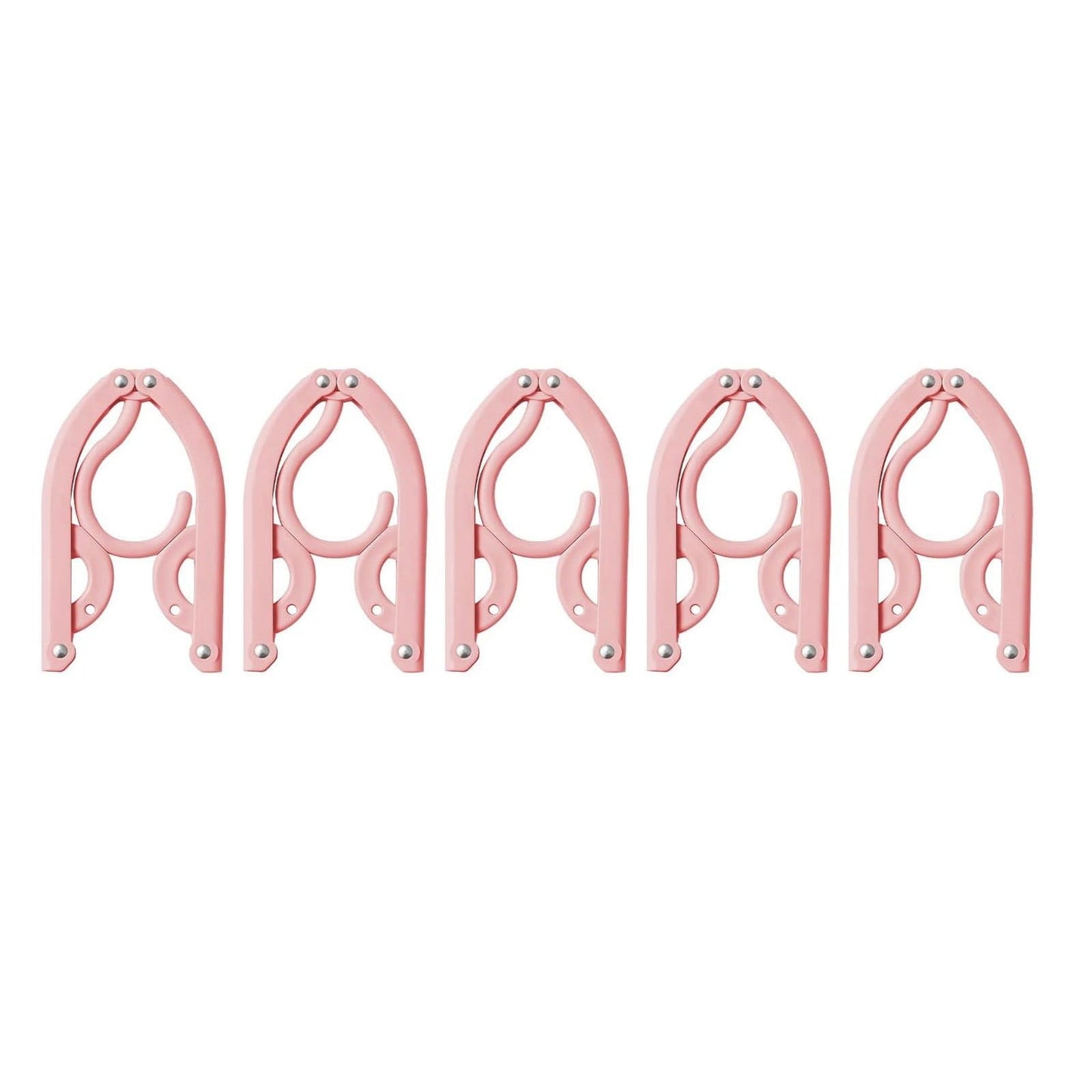 Folding Clothes Hanger Pink 5Pcs Jwdx Travel Foldable Hangers Update Portable Plastic Hanger Travel Accessories Must Haves Clothes Drying Rack Folding Hanger for Traveling Camping Flying Rv One Size Pink