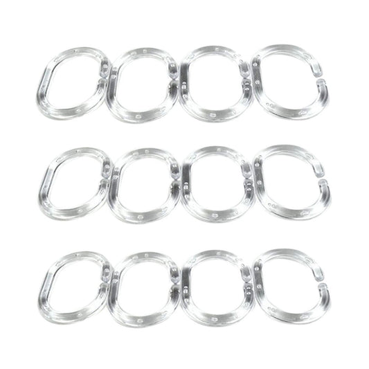 360 Degree Twistable Shower Curtain Ring Box Transparent C-Shaped Hooks 12 Pcs Jwdx Household Hooks Set Rubber Clear of Rings 12 Silicone Shower Curtain Housekeeping & Organizers One Size Clear