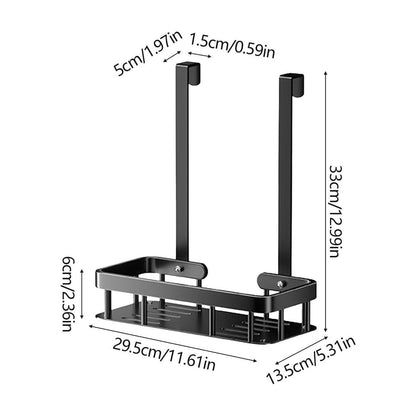 Grrvtrz 2-Tier Hanging Shower Caddy Over The Door Large Capacity Hanging Shower Organizer Sturdy Rust Proof Shelf Basket Storage Rack No Drilling,Bathroom Decor,Bathroom Accessories 12.01*5.51*3.15 B