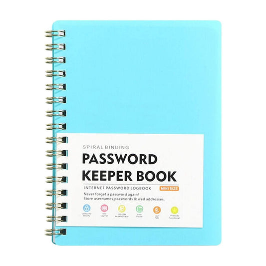 JWDX Hot Clearance! Password Book Password Book with Personal Alphabet Label Internet Address and Password Headquarters Password Log, A Spiral Code Book Grey Spiral code book BU1