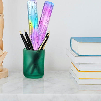 JWDX Hot Clearance! 12 Inch Flexible Ruler Bendable Plastic Ruler Soft Bendable Gradient Colour Rulers with Centimeters and Inches for stǔdənt Schǒ-ǒl Classroom, 1 30Cm Colorful Flexible Ruler Colorful flexible ruler Light blue