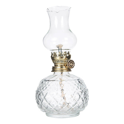 LGCASL Glass Kerosene Indoor Retro Classic Burning Lights Oil Lamp for Home Bedroom Table Decorations Emergency Use, 1*Glass Lamp Glazed Lamp, Clear One Size Glazed lamp, red
