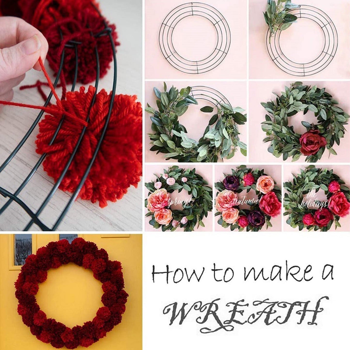 LGCASL Wreath Frame Wire Wreath Frame Holiday Metal Wire Ring Valentines Decorations for Floral Arrangements Craft Diy,Garland Frame, 1 Wire Wreath Stand B Wire Wreath Stand 40cm