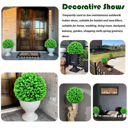LGCASL Simulation Artificial Plant Topiary Faux Decorative for Garden Backyard Balcony and Home Décor, Pine Needle Grass Ball*1 W (Outer Diameter 13cm) Simulation plant grass ball pine needles AA (Outer diameter 36cm)