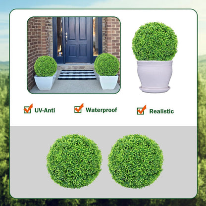 LGCASL Simulation Artificial Plant Topiary Faux Decorative for Garden Backyard Balcony and Home Décor, Pine Needle Grass Ball*1 W (Outer Diameter 13cm) Simulation plant grass ball pine needles AB (Outer diameter 48cm)