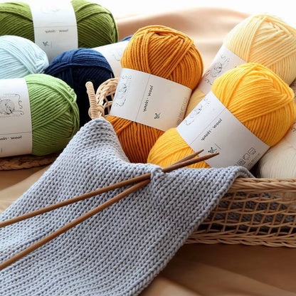 LGCASL Hand-Knitted Yarn #2 Pure White , 1Pc100G Hand Woven Cotton Yarn Soft Crochet Yarn for Hand Knitting Warm Sweater Sofa Cushion Scarf Diy Light Gray