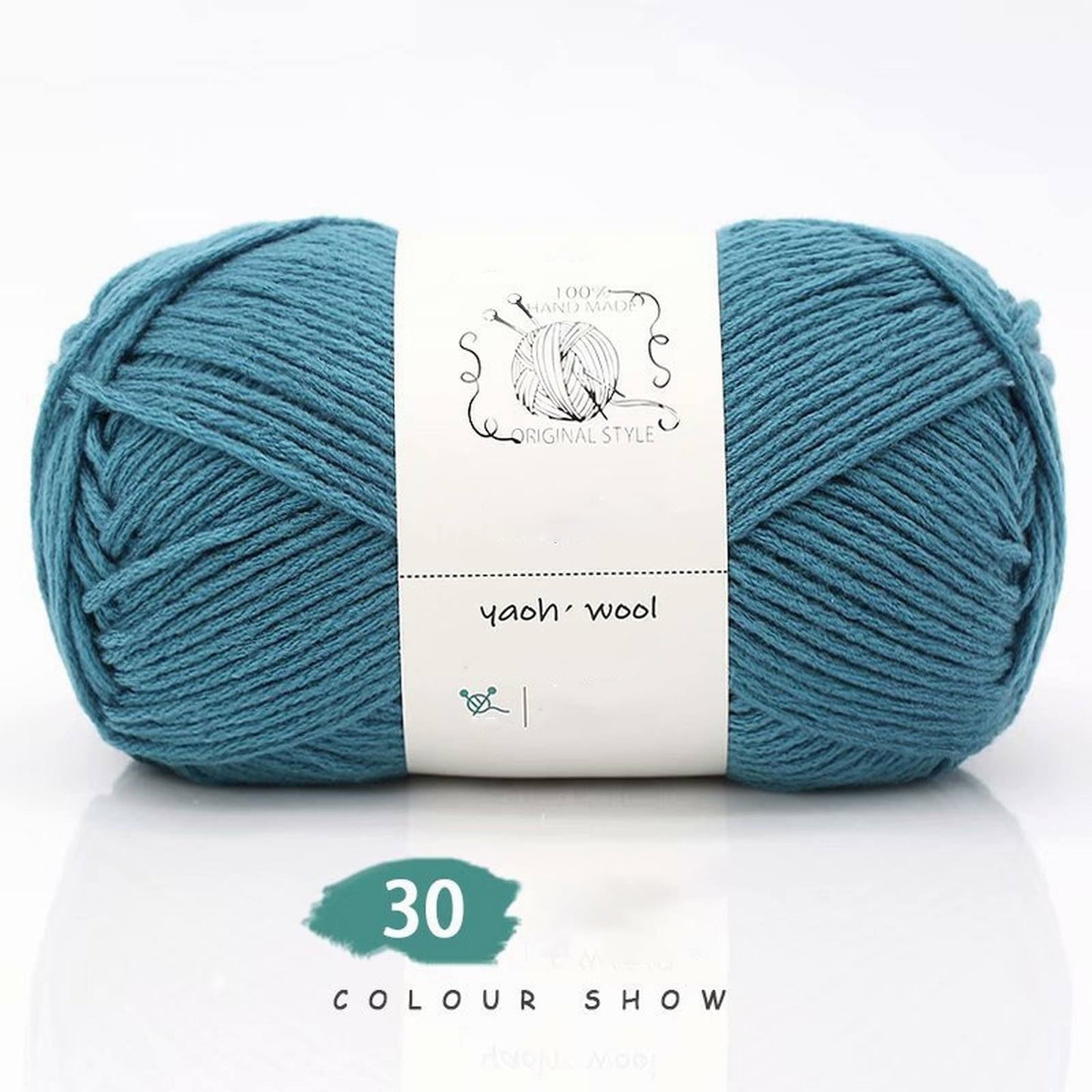 LGCASL Hand-Knitted Yarn #2 Pure White , 1Pc100G Hand Woven Cotton Yarn Soft Crochet Yarn for Hand Knitting Warm Sweater Sofa Cushion Scarf Diy dark green