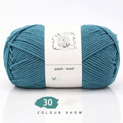 LGCASL Hand-Knitted Yarn #2 Pure White , 1Pc100G Hand Woven Cotton Yarn Soft Crochet Yarn for Hand Knitting Warm Sweater Sofa Cushion Scarf Diy dark green
