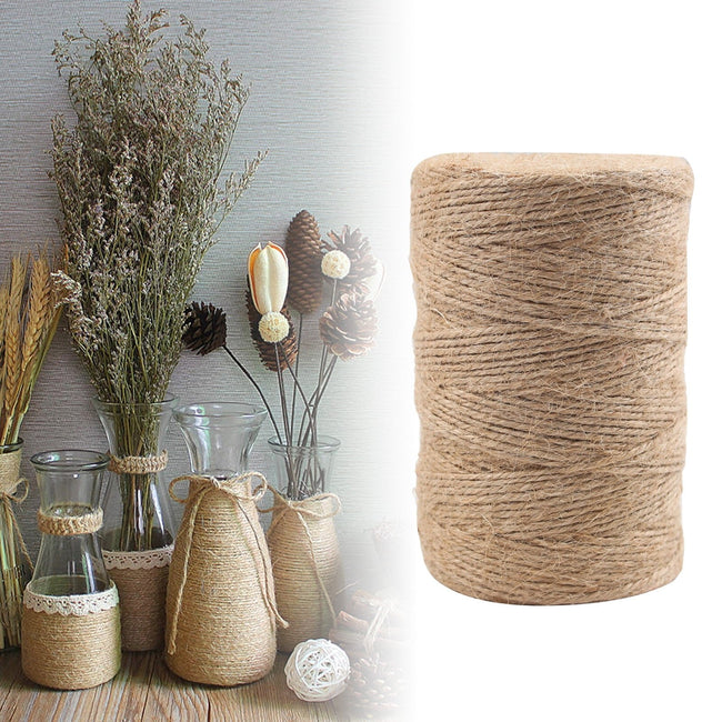 3-Strand Colorful Hemp Rope Diy Hand-Woven 2mm*200M Jute Rope Rope Made with Natural Fibers Its Tear Property Makes It Ideal for Decorating Gardens and Decorative Packaging One Size G Main Image