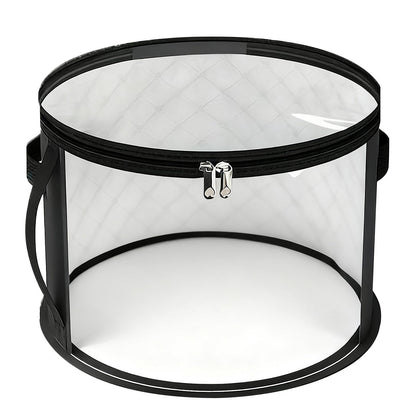 Hat Storage Bag*1 Foldable Hat Storage Bucket with Lid Large Capacity Cap Organizer for Home Perfect for Baseball Caps and Miscellaneous Items One Size Black