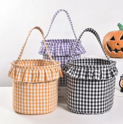 Small Wall-Mounted Kitchen Storage Basket, Hanging Storage Wicker Baskets Wall Mounted Woven Hanging Basket Wicker Small Basket with Handle Wicker Basket with Handle Small Basket Organizer Green and white checkered Easter Canvas Egg Basket