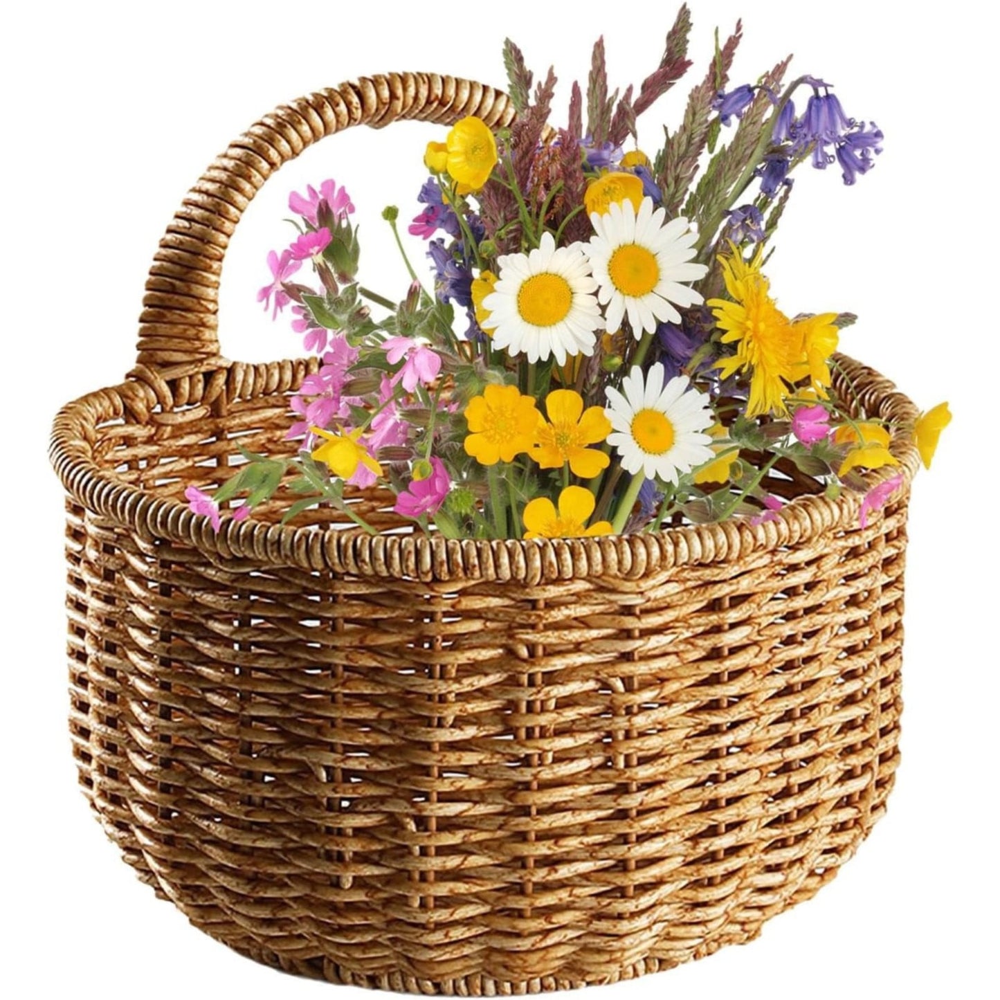 Small Wall-Mounted Kitchen Storage Basket, Hanging Storage Wicker Baskets Wall Mounted Woven Hanging Basket Wicker Small Basket with Handle Wicker Basket with Handle Small Basket Organizer small wall-mounted kitchen storage basket Khaki