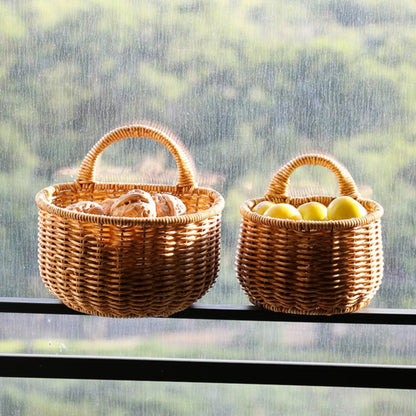Small Wall-Mounted Kitchen Storage Basket, Hanging Storage Wicker Baskets Wall Mounted Woven Hanging Basket Wicker Small Basket with Handle Wicker Basket with Handle Small Basket Organizer small wall-mounted kitchen storage basket Khaki