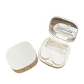 LGCASL, Case with Handmade Cute Contact Case with Tweezers Remover Tool Solution Bottle for Travel Outdoor Home Dormitory and Daily Use, Contact Lens Storage Box Yellow contact lens storage box White