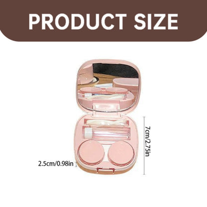 LGCASL, Case with Handmade Cute Contact Case with Tweezers Remover Tool Solution Bottle for Travel Outdoor Home Dormitory and Daily Use, Contact Lens Storage Box Yellow contact lens storage box White