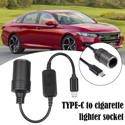 USB C Type C to 12V Car Cigarette Lighter Socket Female Converter Adapters. B2V1