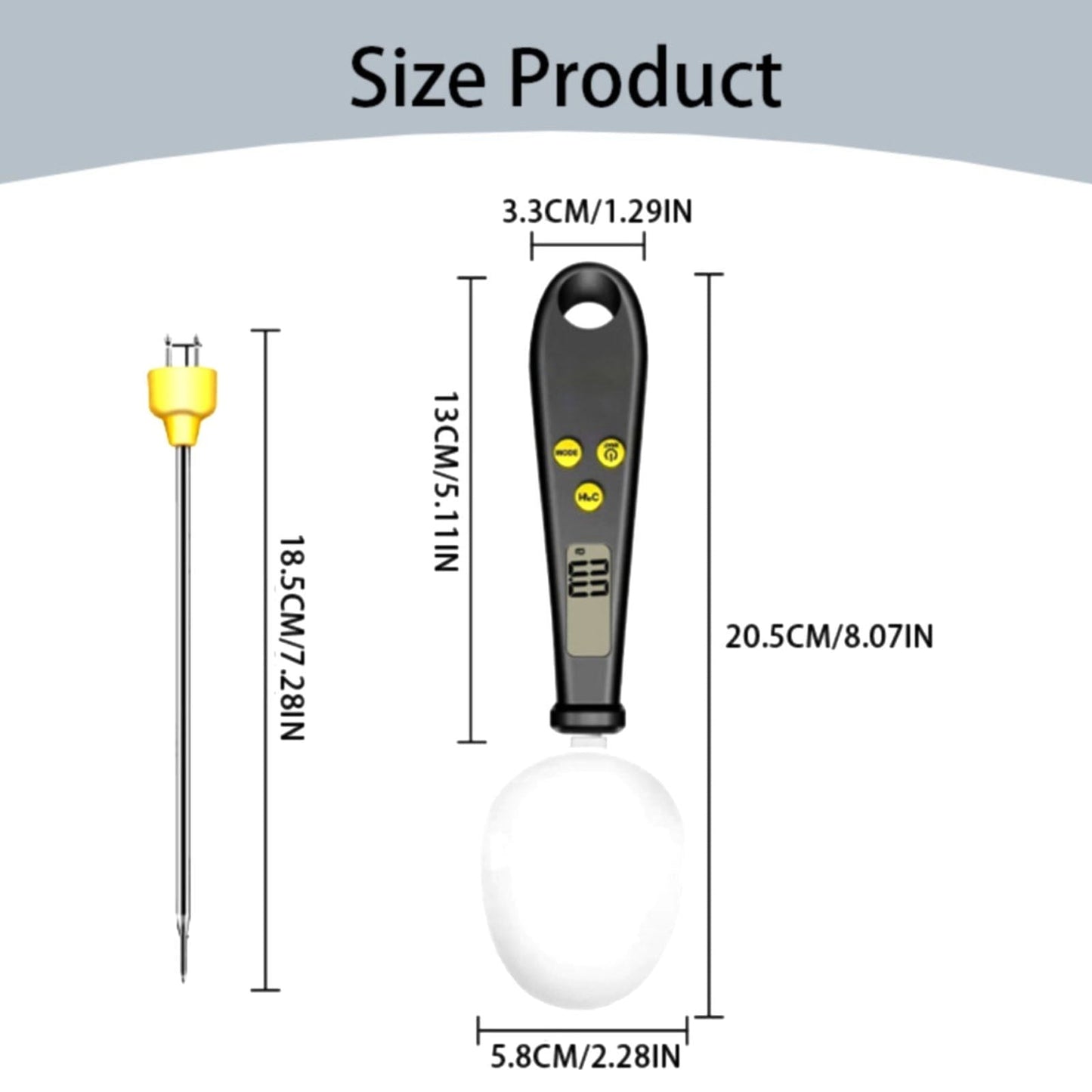 LGCASL White Weighable Spoon 2 in 1 Electronic Kitchen Scale Lcd Digital Measuring Flour Digital Spoon Scale Kitchen Tool Forfood 20.5*5.8*1 H