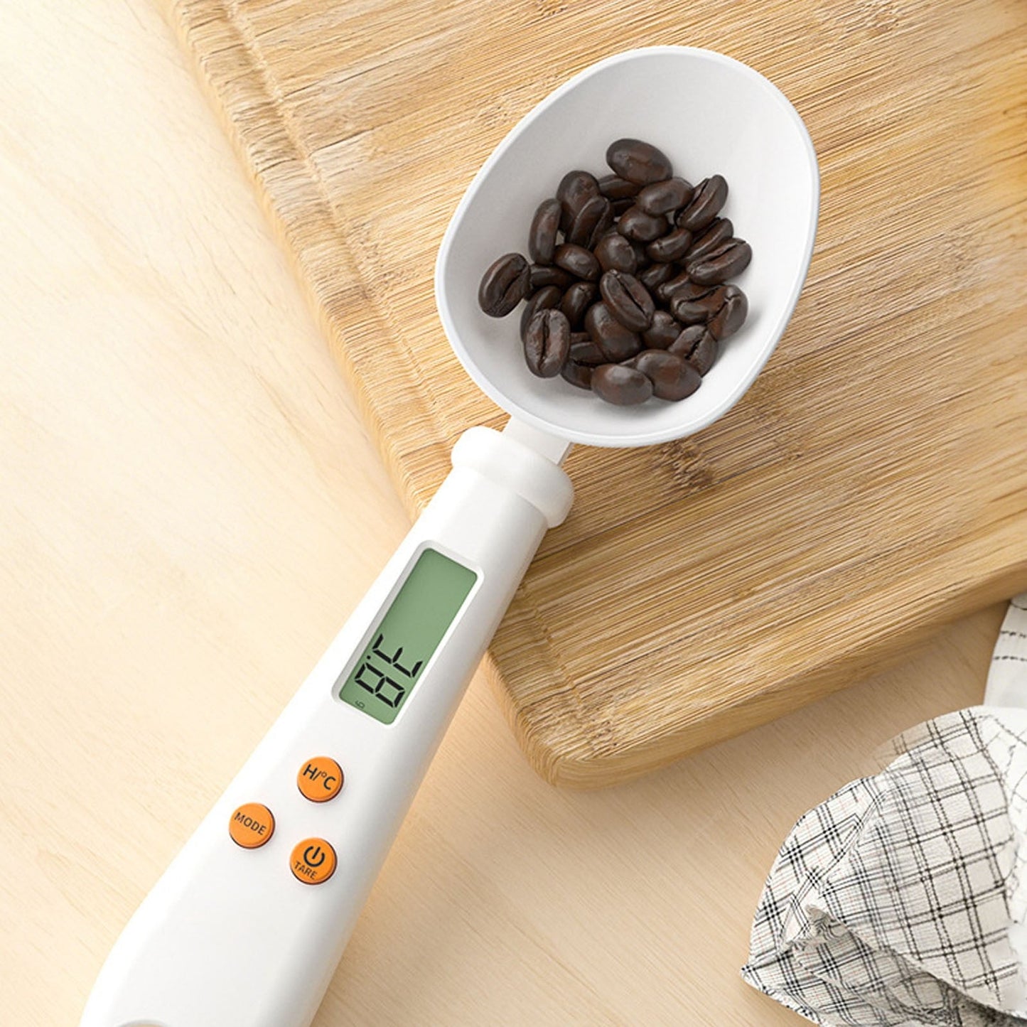 LGCASL White Weighable Spoon 2 in 1 Electronic Kitchen Scale Lcd Digital Measuring Flour Digital Spoon Scale Kitchen Tool Forfood 20.5*5.8*1 H