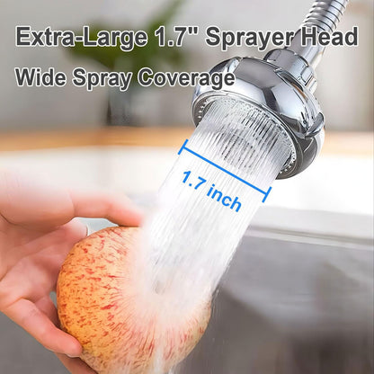 LGCASL Shaped 360° Swivel Kitchen Faucet Extender Anti Function Kitchen Faucet Sprayer Attachment Large Diameter Shower Head Water Saving 8 Inch 20 6 6cm Silver