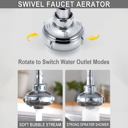 LGCASL Shaped 360° Swivel Kitchen Faucet Extender Anti Function Kitchen Faucet Sprayer Attachment Large Diameter Shower Head Water Saving 8 Inch 20 6 6cm Silver